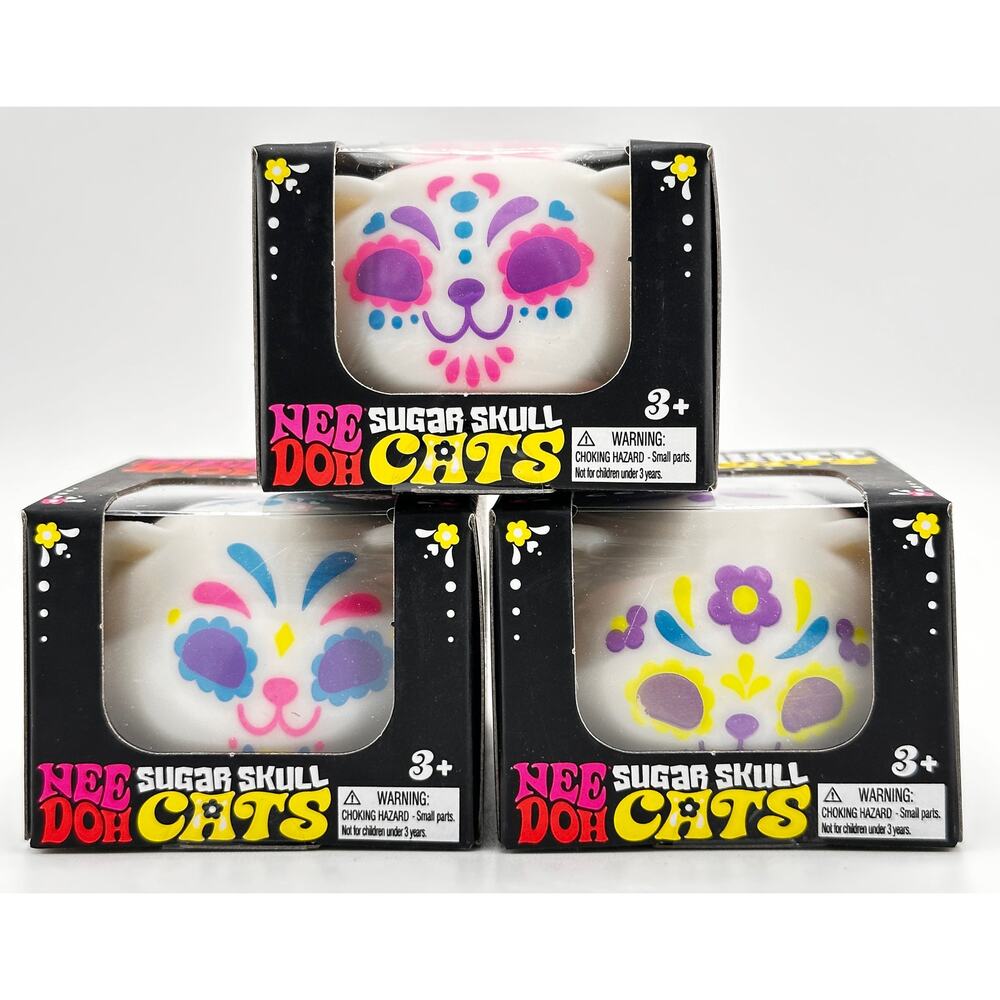 Nee Doh Sugar Skull Cats Lot Of 12 (1 Case) 100% Authentic + Hard 2 Find